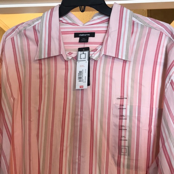Claiborne Other - 3XL Pink, White & Cream Striped Long Sleeve Shirt